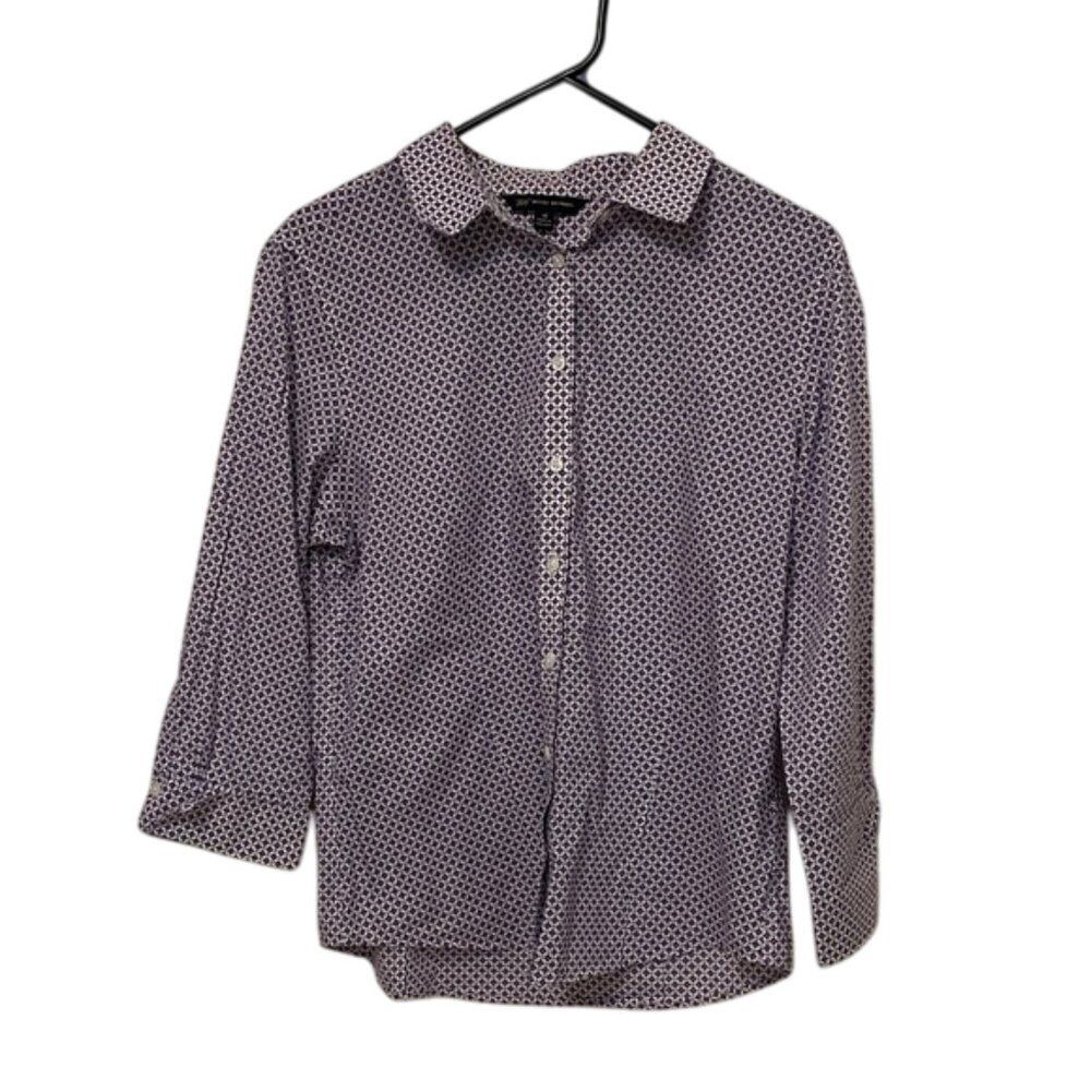 Brooks Brothers 346 Button Up Cotton Blouse Shirt Top Womens Size 14 Preppy